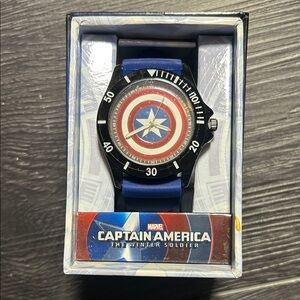 Marvel Captain America Shield Watch with Blue Strap